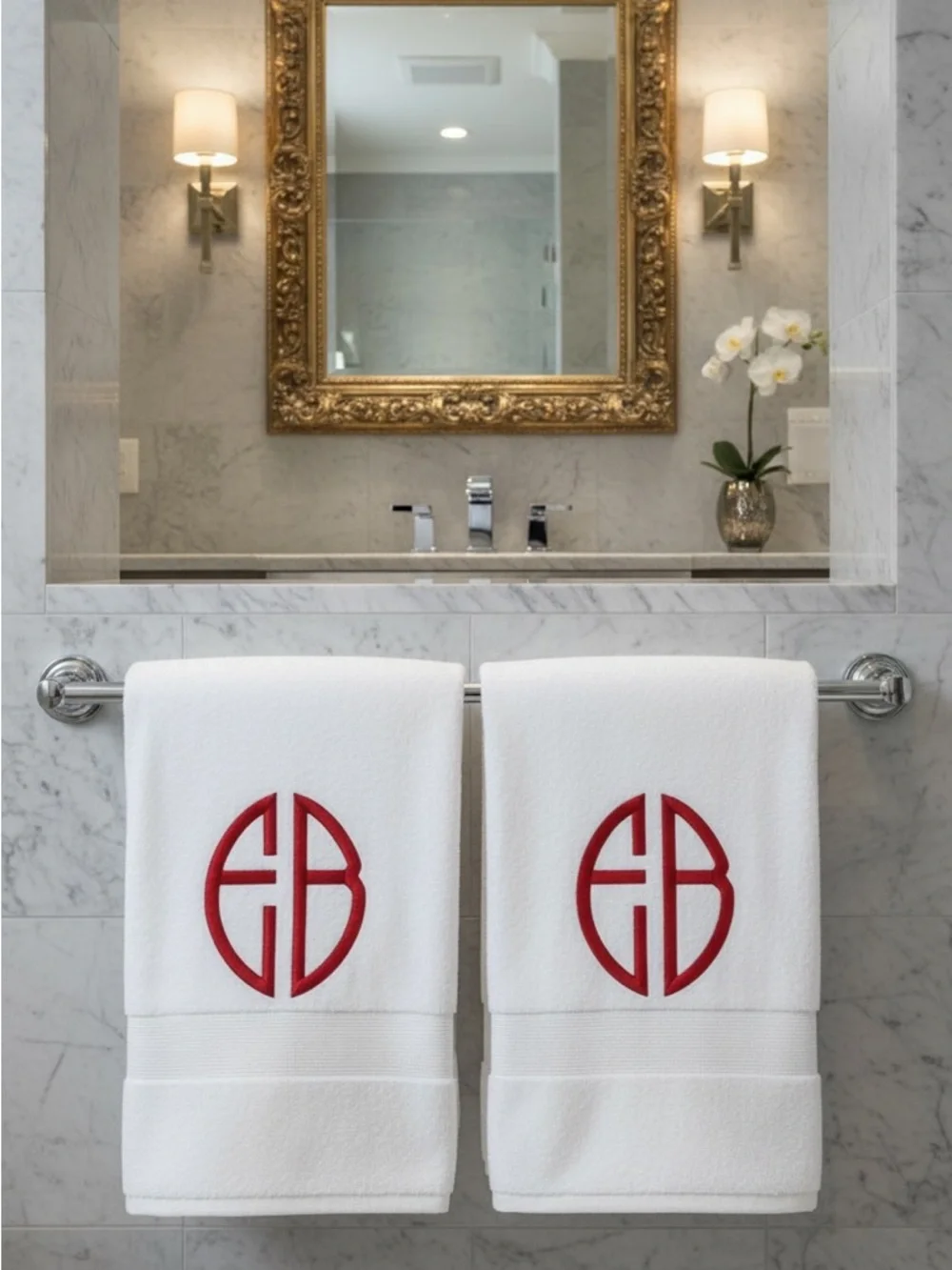 Personalized Embroidered Luxurious Bath Towel set 2 Monogrammed New